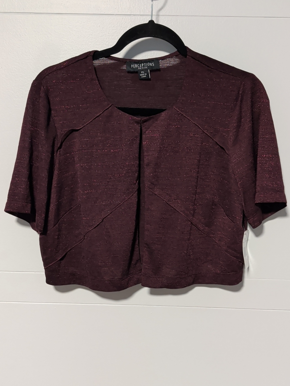 Perceptions Open Front Short-Sleeve Top